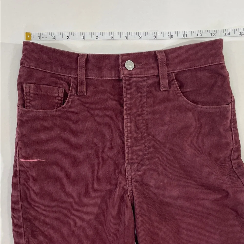 Levi's Ribcage Straight Ankle Jeans in Deep Burgundy Corduroy, 26 - Picture 7 of 13